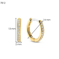 Ti Sento Boucles D'Oreilles - 7812ZY Argent Doré Anneaux Et Pavage | Femme Boucles D'Oreilles