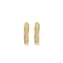 Ti Sento Boucles D'Oreilles - 7811ZY Argent Doré Anneaux Et Pavage | Femme Boucles D'Oreilles