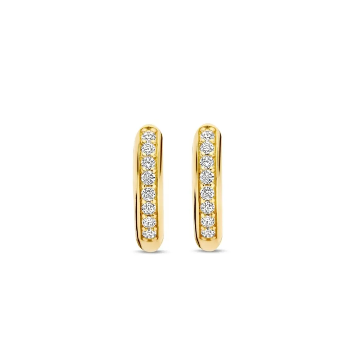 Ti Sento Boucles D'Oreilles - 7811ZY Argent Doré Anneaux Et Pavage | Femme Boucles D'Oreilles