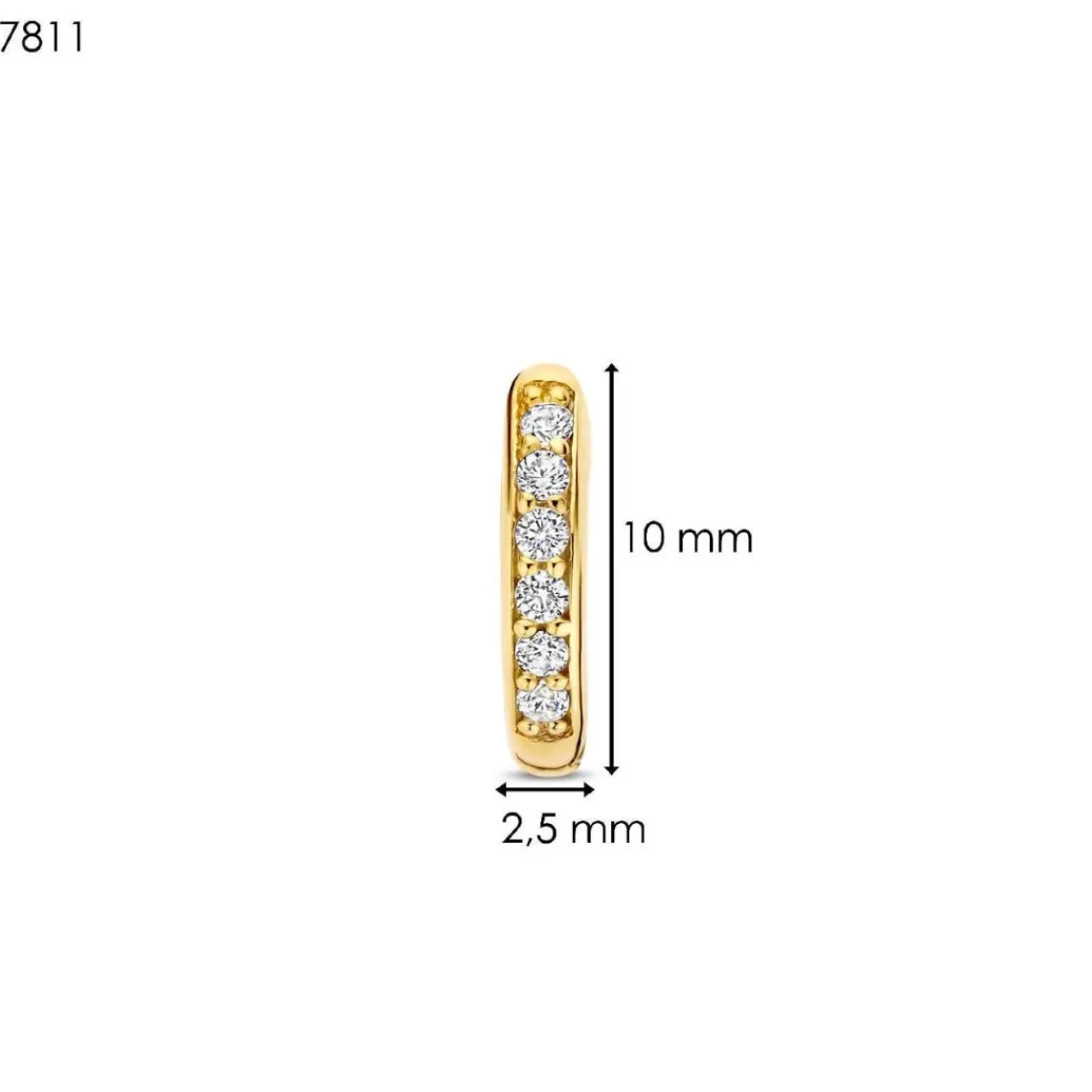 Ti Sento Boucles D'Oreilles - 7811ZY Argent Doré Anneaux Et Pavage | Femme Boucles D'Oreilles