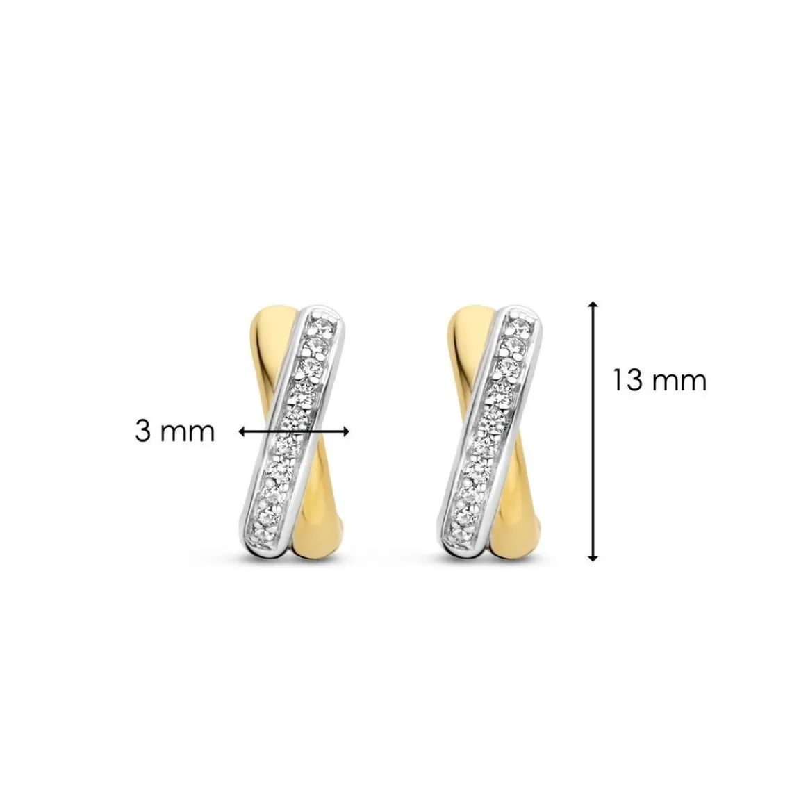 Ti Sento Boucles d’oreilles 7667ZY – Doré | Femme Boucles D'Oreilles