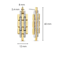 Ti Sento Boucles d'oreilles 7891ZY - Argent, plaqué or | Femme Boucles D'Oreilles