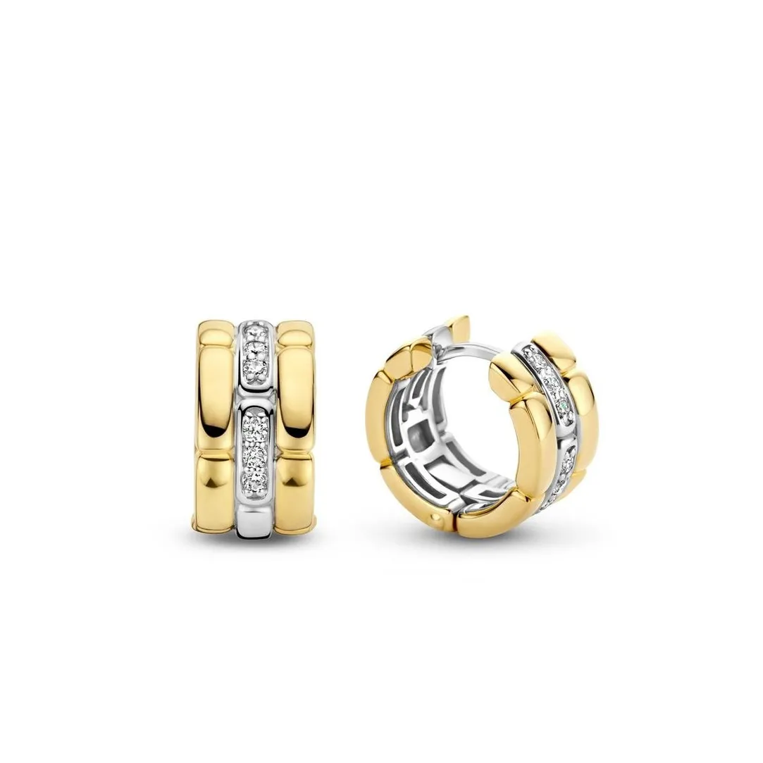Ti Sento Boucles d'oreilles 7890ZY - Argent, plaqué or | Femme Boucles D'Oreilles