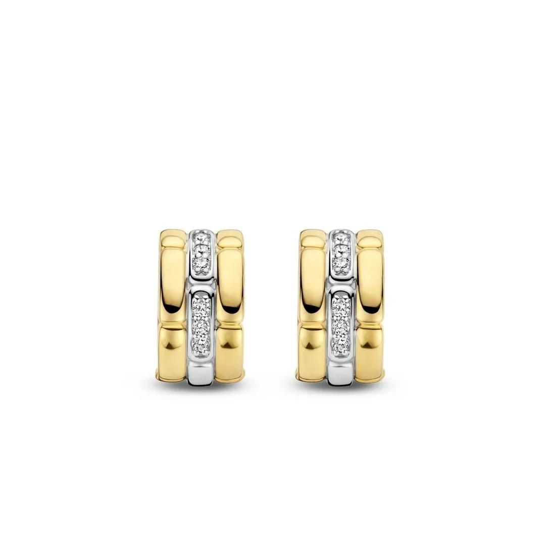Ti Sento Boucles d'oreilles 7890ZY - Argent, plaqué or | Femme Boucles D'Oreilles
