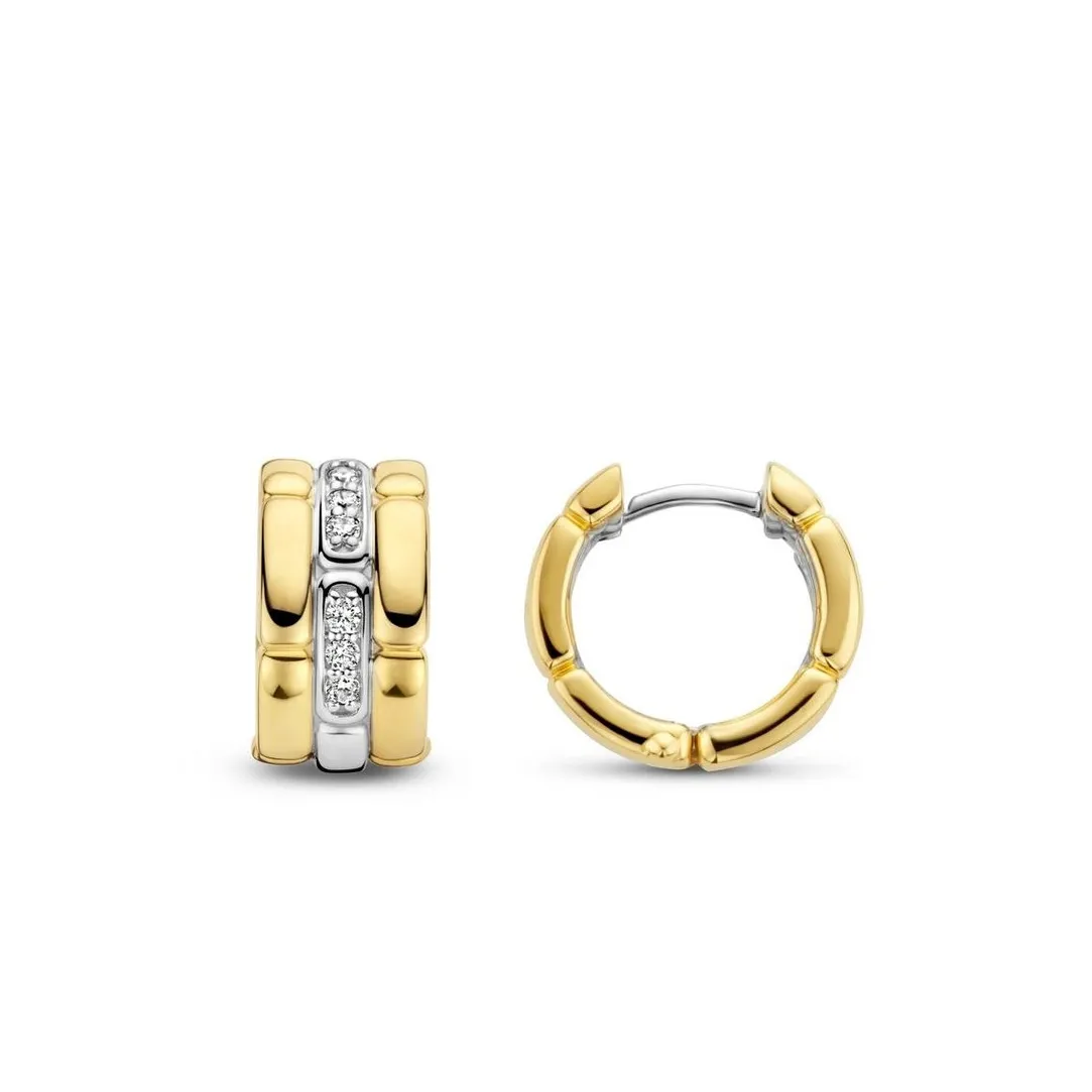 Ti Sento Boucles d'oreilles 7890ZY - Argent, plaqué or | Femme Boucles D'Oreilles