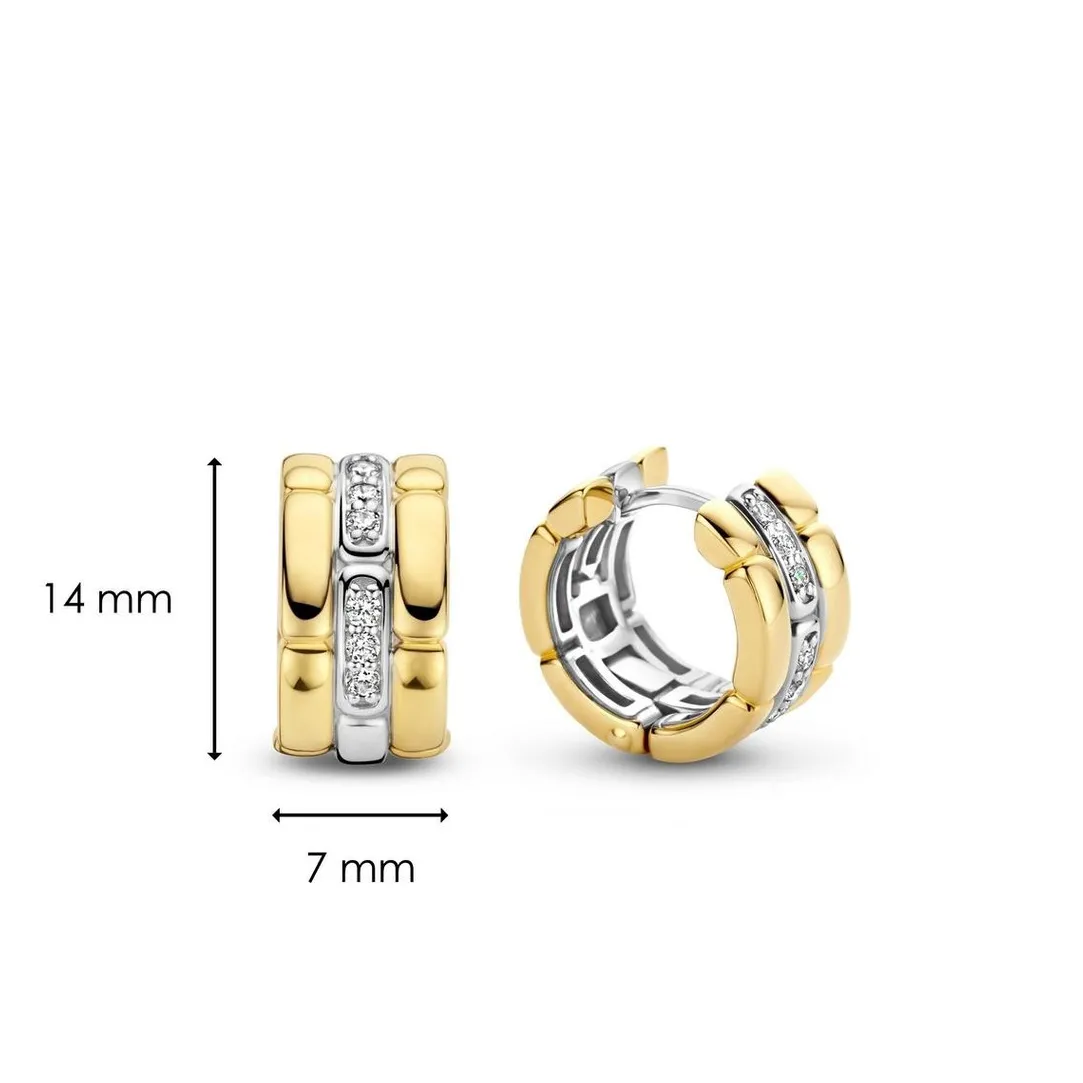 Ti Sento Boucles d'oreilles 7890ZY - Argent, plaqué or | Femme Boucles D'Oreilles