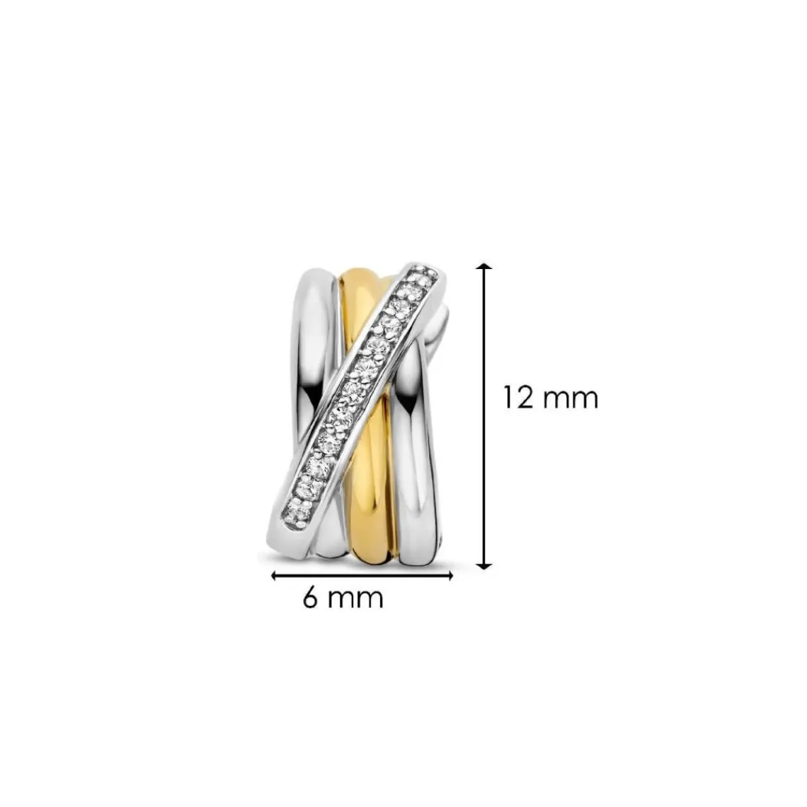 Ti Sento Boucles D'Oreilles - 7960ZY Argent Doré Multi Joncs | Femme Boucles D'Oreilles