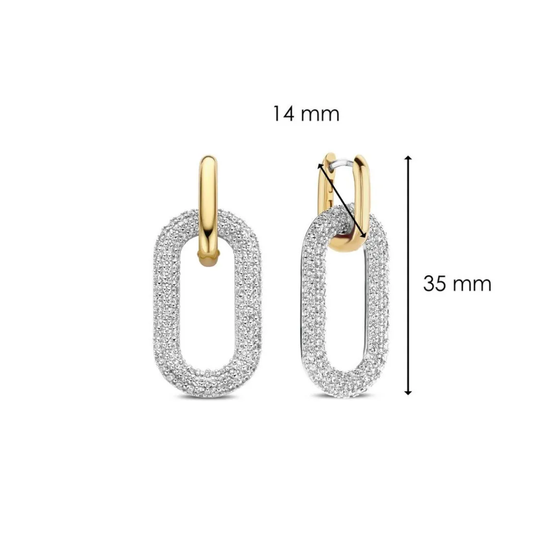 Ti Sento Boucles d'oreilles 7844ZY - Argent, plaqué or | Femme Boucles D'Oreilles