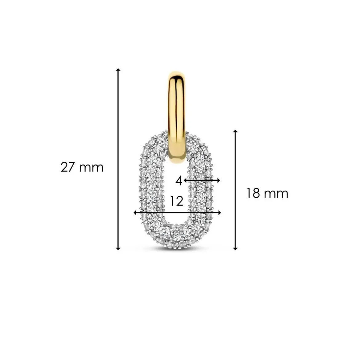 Ti Sento Boucles d'oreilles 7904ZY-H - Argent, plaqué or | Femme Boucles D'Oreilles