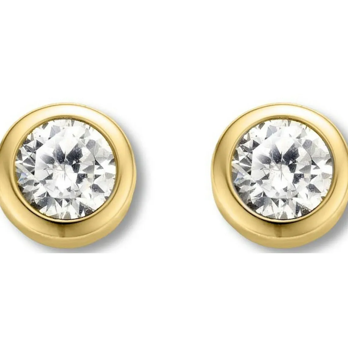 Ti Sento Boucles d'oreilles 7597ZY - Boucles d'oreilles Clous Zirconium Dorées | Femme Boucles D'Oreilles