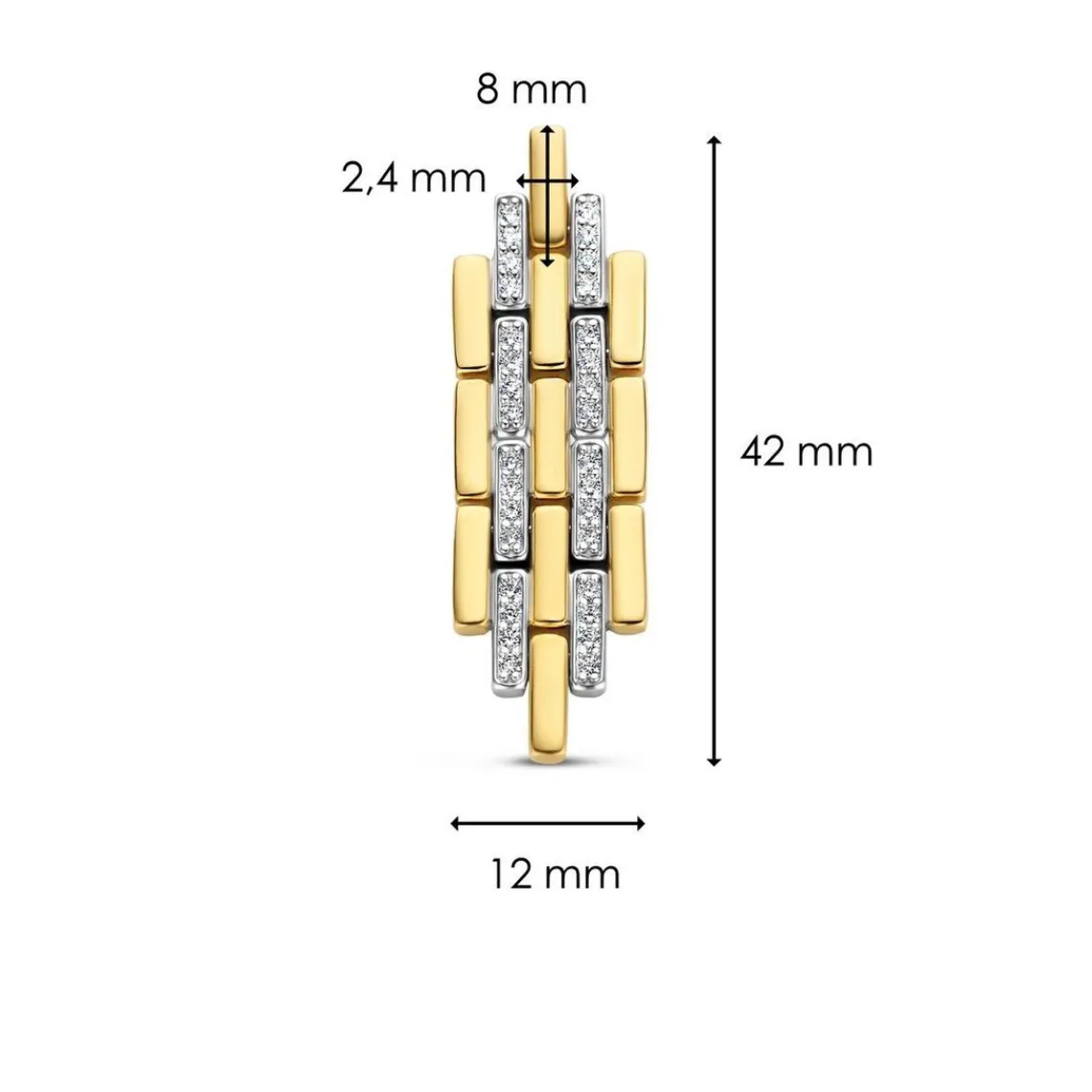 Ti Sento Boucles d'oreilles 7891ZY-H - Argent, plaqué or | Femme Boucles D'Oreilles