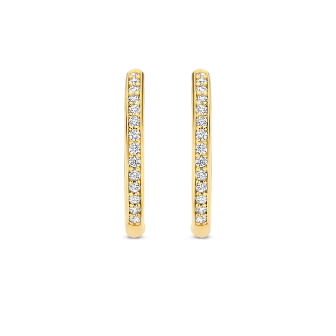 Ti Sento Boucles D'Oreilles - 7959ZY Argent Doré Créoles Et Pavage | Femme Boucles D'Oreilles
