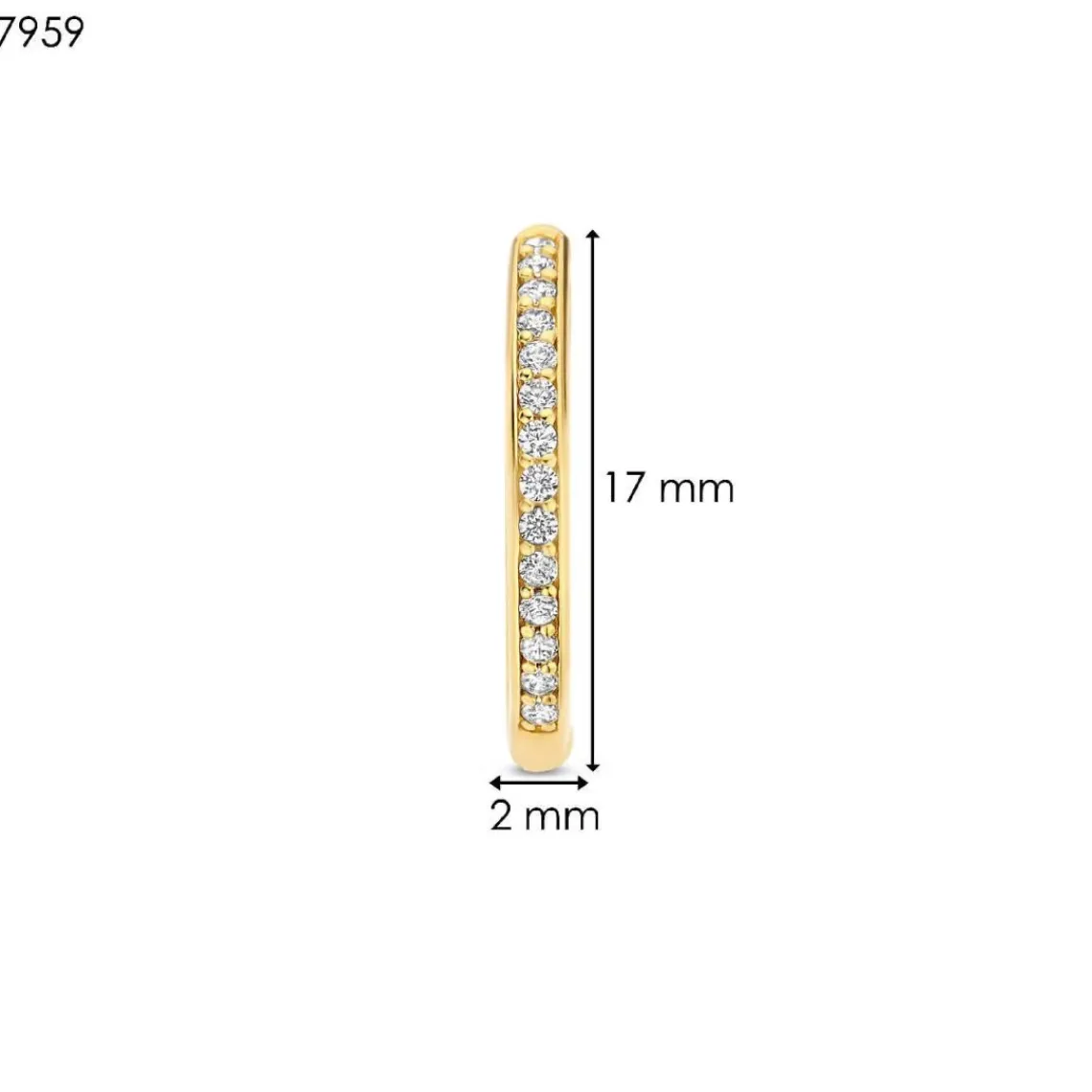 Ti Sento Boucles D'Oreilles - 7959ZY Argent Doré Créoles Et Pavage | Femme Boucles D'Oreilles
