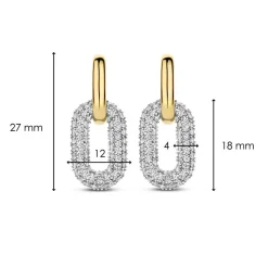 Ti Sento Boucles d'oreilles 7904ZY - Argent, plaqué or | Femme Boucles D'Oreilles