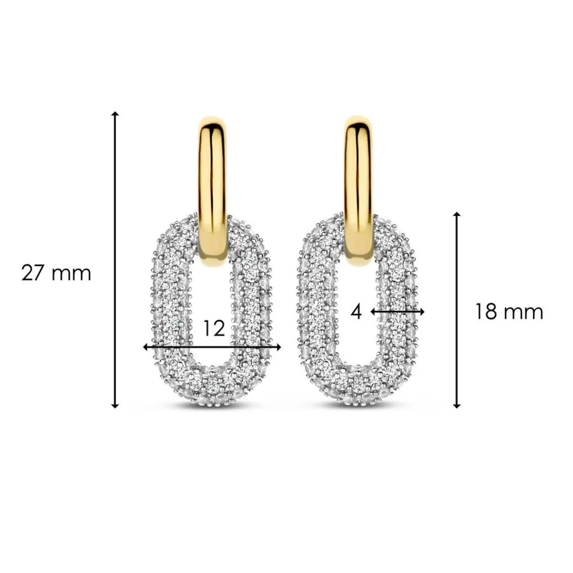 Ti Sento Boucles d'oreilles 7904ZY - Argent, plaqué or | Femme Boucles D'Oreilles
