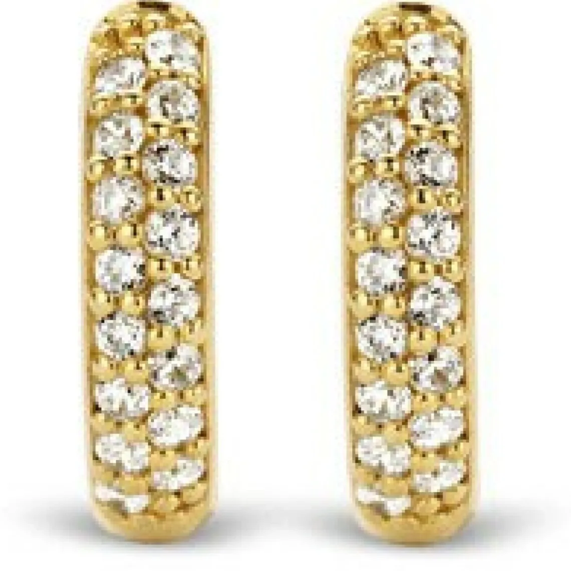 Ti Sento Boucles d'oreilles 7210ZY - Boucles d'oreilles Argent Doré Anneau Pavé Femme | Femme Boucles D'Oreilles