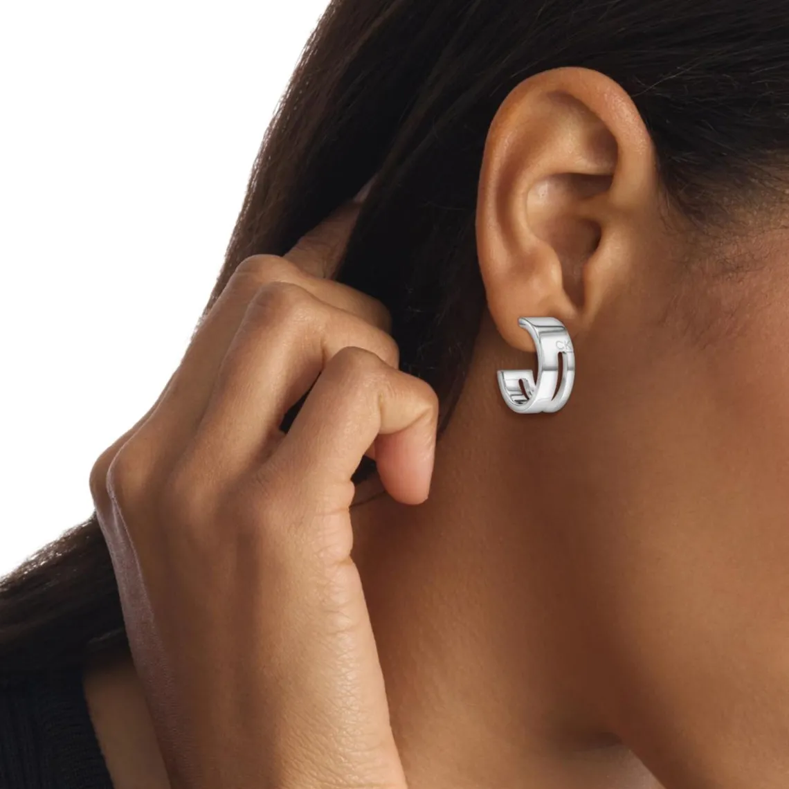Calvin Klein Bijoux Boucles oreilles Geometric Essentials Sculptural - 35000677 Acier Argent | Femme Boucles D'Oreilles