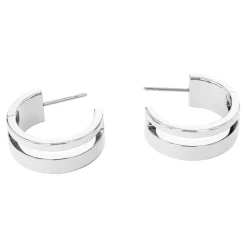Calvin Klein Bijoux Boucles oreilles Geometric Essentials Sculptural - 35000677 Acier Argent | Femme Boucles D'Oreilles