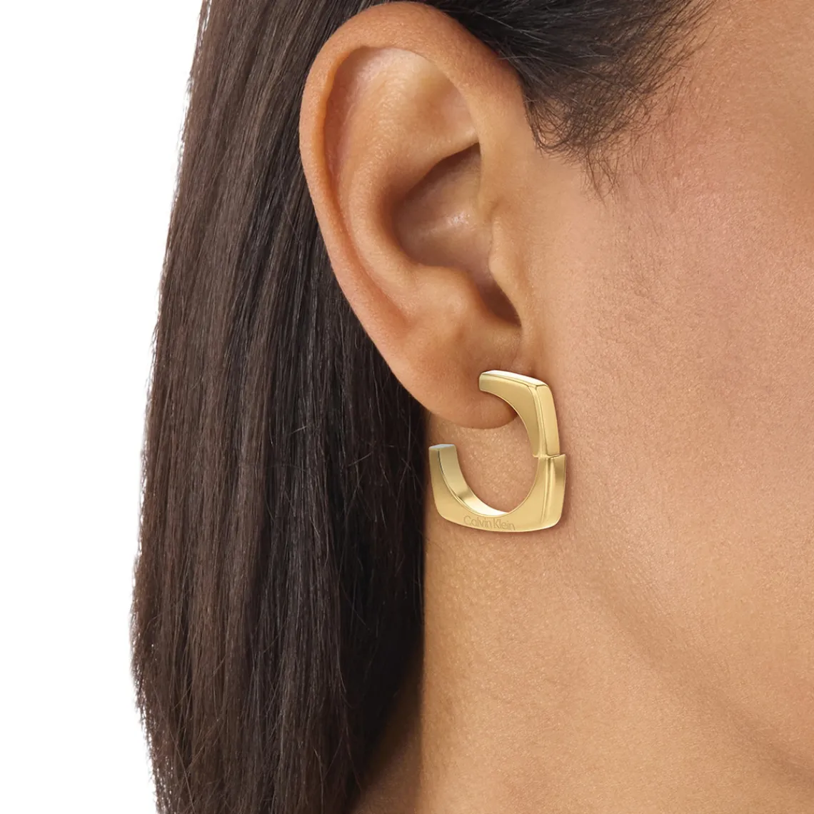 Calvin Klein Bijoux Boucles oreilles Calvin Klein Bold Metals - 35000558 Acier Doré | Femme Boucles D'Oreilles