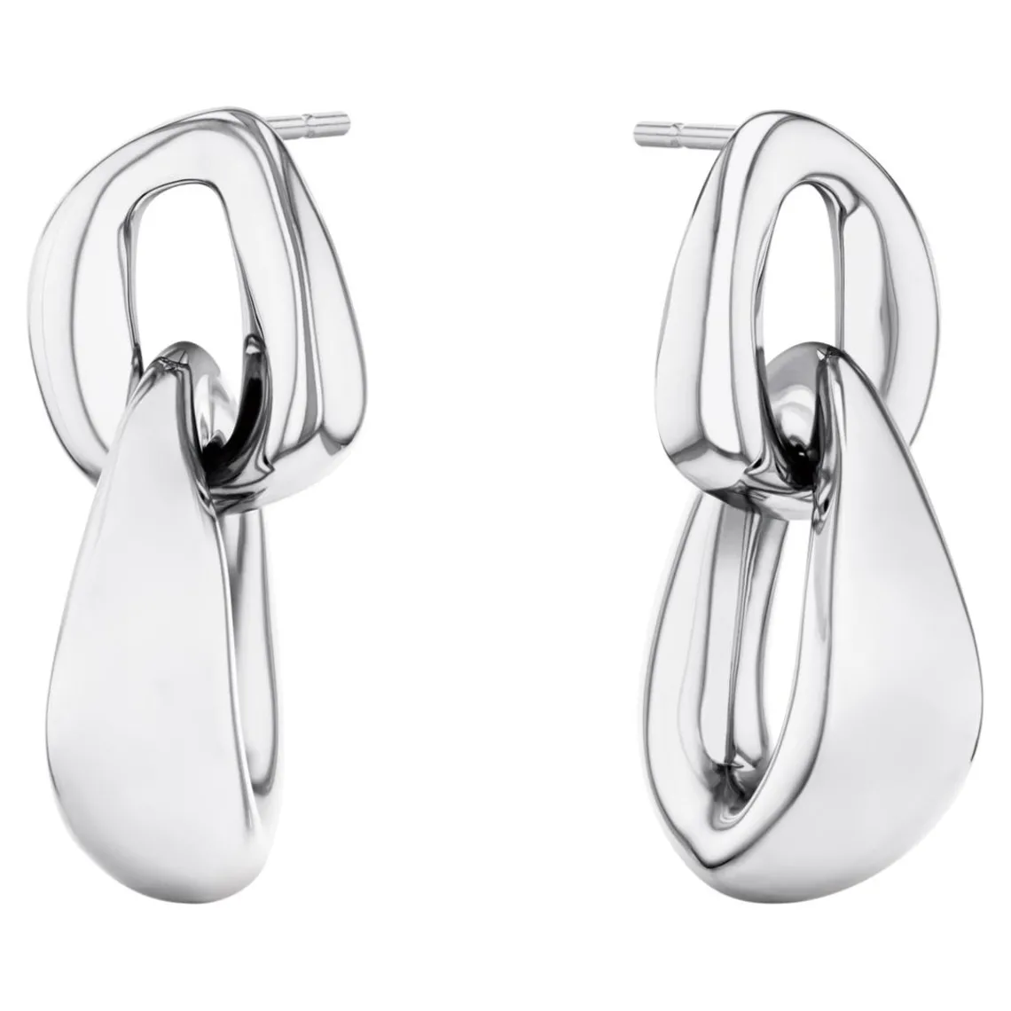 Calvin Klein Bijoux Boucles oreilles Statement Links Sculptural - 35000654 Acier Argent | Femme Boucles D'Oreilles