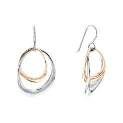 Calvin Klein Bijoux Boucles oreilles Calvin Klein Warped Rings - 35000003 Acier Argent, Doré rose | Femme Boucles D'Oreilles