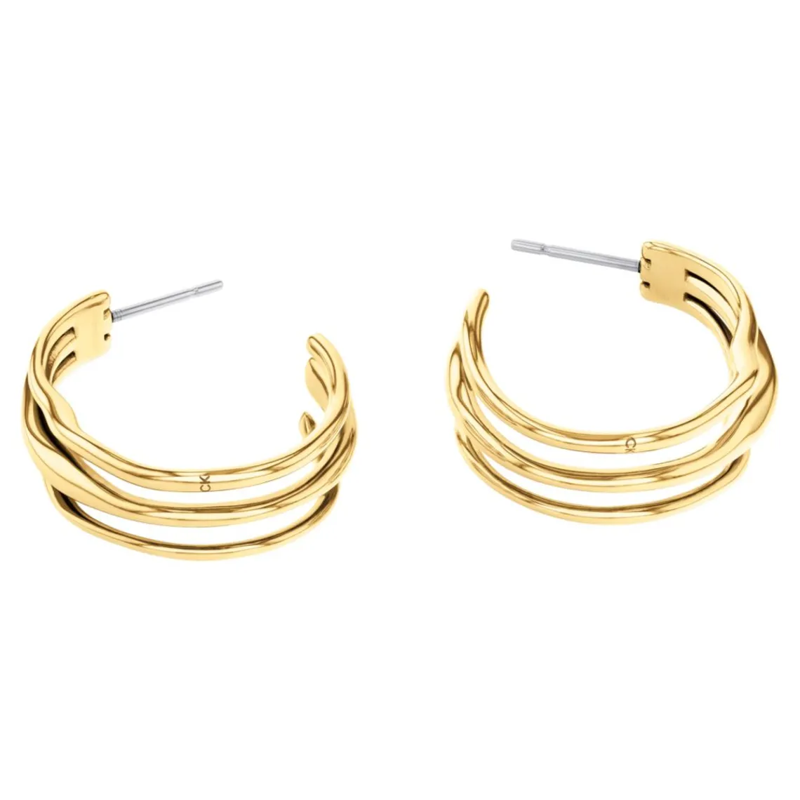 Calvin Klein Bijoux Boucles oreilles CK Wavy Sculptural - 35000721 Acier Doré | Femme Boucles D'Oreilles