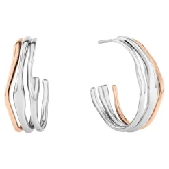 Calvin Klein Bijoux Boucles oreilles CK Wavy Sculptural - 35000650 Acier Doré Rose | Femme Boucles D'Oreilles