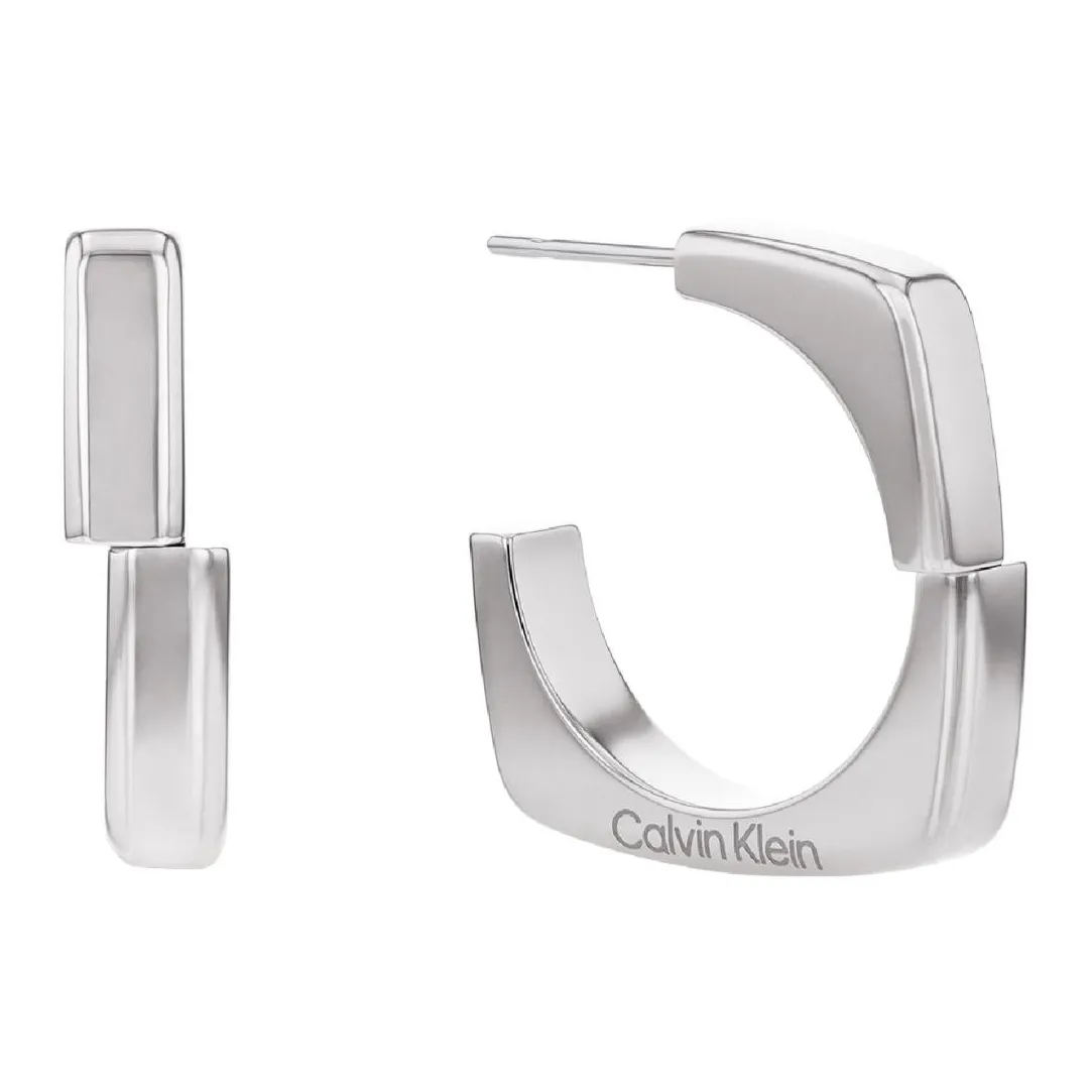 Calvin Klein Bijoux Boucles oreilles Calvin Klein Bold Metals - 35000557 Acier Argent | Femme Boucles D'Oreilles