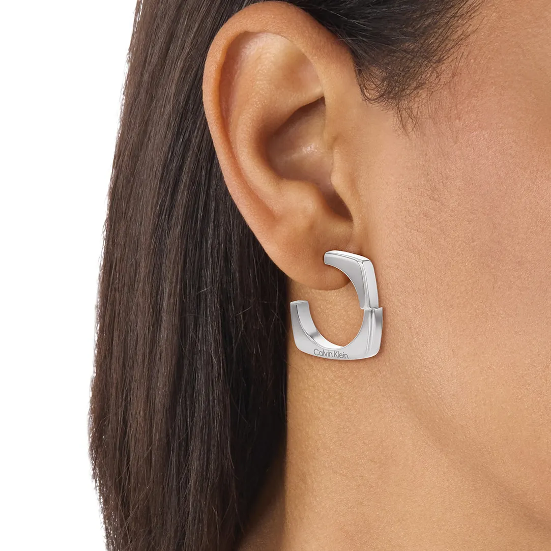 Calvin Klein Bijoux Boucles oreilles Calvin Klein Bold Metals - 35000557 Acier Argent | Femme Boucles D'Oreilles