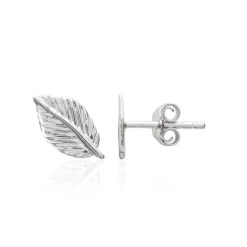 Maison de la Bijouterie Boucles oreilles fantaisie feuille Argent W54WZ00 | Femme Boucles D'Oreilles