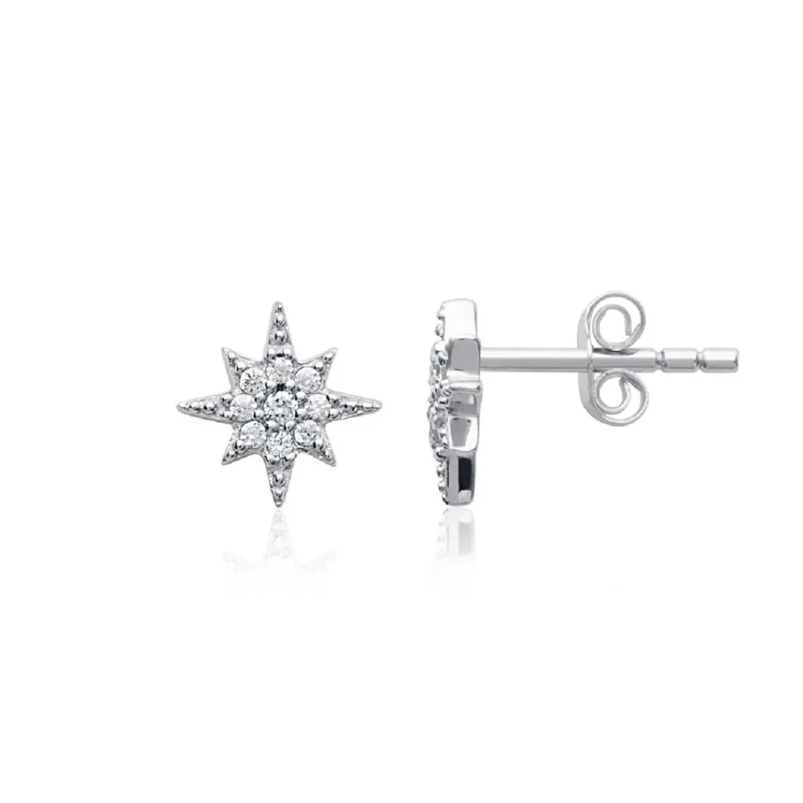 Maison de la Bijouterie Boucles oreilles fantaisie étoile oxyde et argent Z53YVZ0 | Femme Boucles D'Oreilles