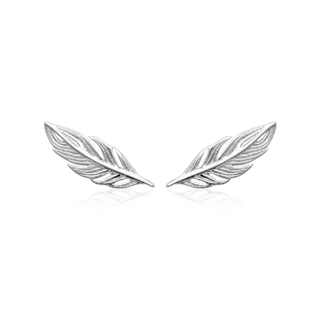 Maison de la Bijouterie Boucles oreilles femme plume Argent W5YWZ00 | Femme Boucles D'Oreilles