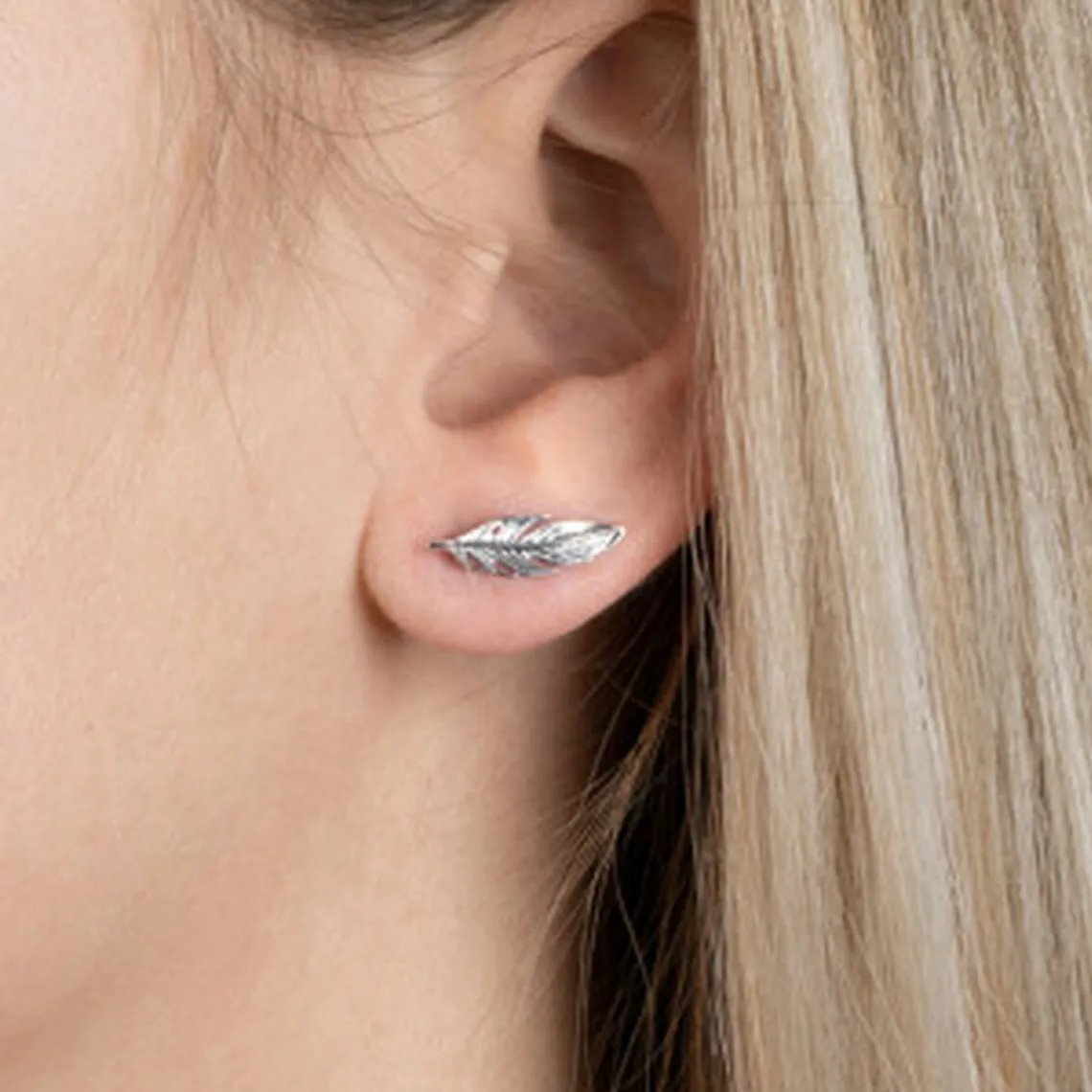 Maison de la Bijouterie Boucles oreilles femme plume Argent W5YWZ00 | Femme Boucles D'Oreilles