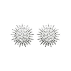 Maison de la Bijouterie Boucles oreilles femme soleil argent rhodié Z5W03Z0 | Femme Boucles D'Oreilles