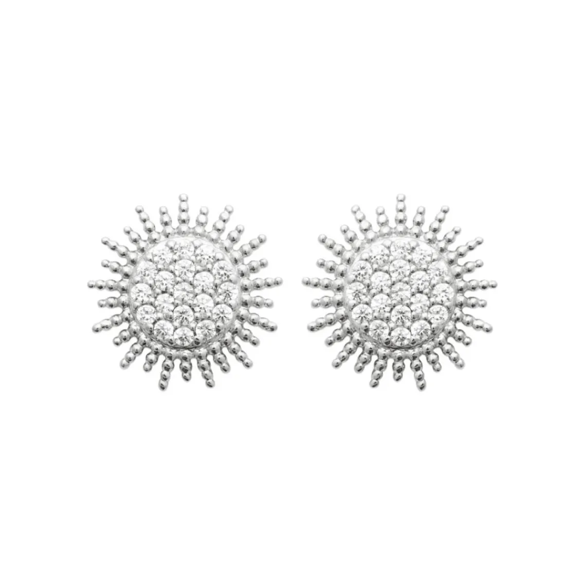 Maison de la Bijouterie Boucles oreilles femme soleil argent rhodié Z5W03Z0 | Femme Boucles D'Oreilles