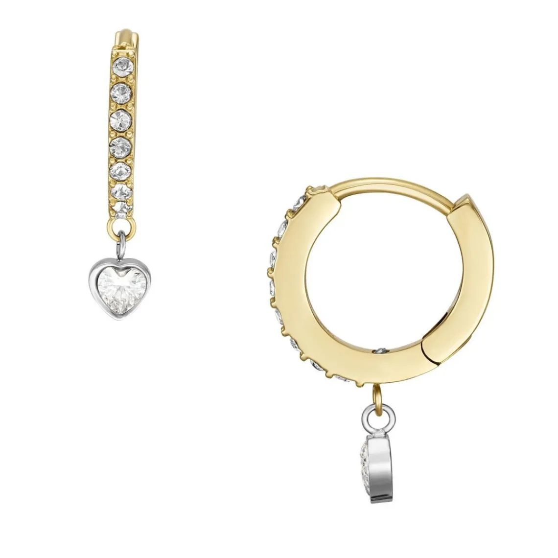 Fossil Bijoux Boucles oreilles Tokens Of Affection - JF04358998 Acier Bicolore | Femme Boucles D'Oreilles