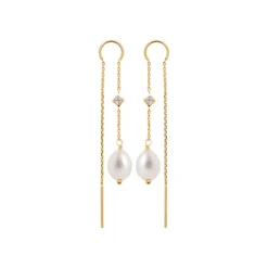 Maison de la Bijouterie Boucles oreilles perles de culture oz plaqué or Y3030V0Z4 | Femme Boucles D'Oreilles