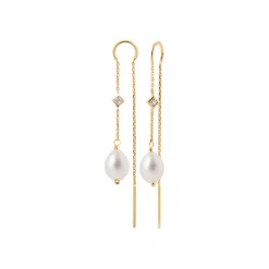 Maison de la Bijouterie Boucles oreilles perles de culture oz plaqué or Y3030V0Z4 | Femme Boucles D'Oreilles
