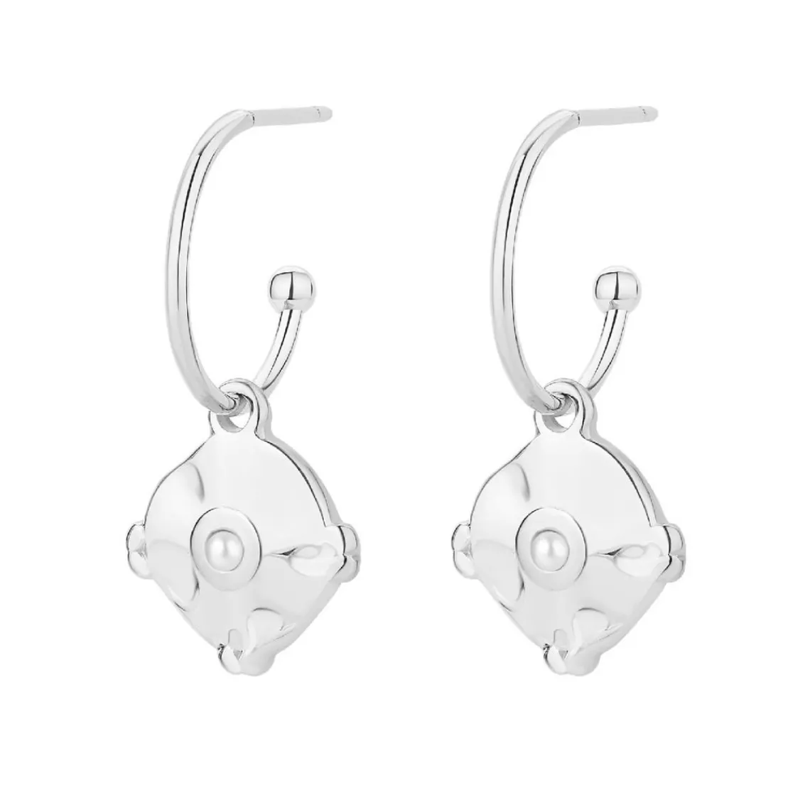 Pixies Bijoux Boucles oreilles - PEH0023-2PRL Acier Blanc | Femme Boucles D'Oreilles