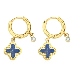 Pixies Bijoux Boucles oreilles - PEH0011-1LAZ Acier Bleu | Femme Boucles D'Oreilles
