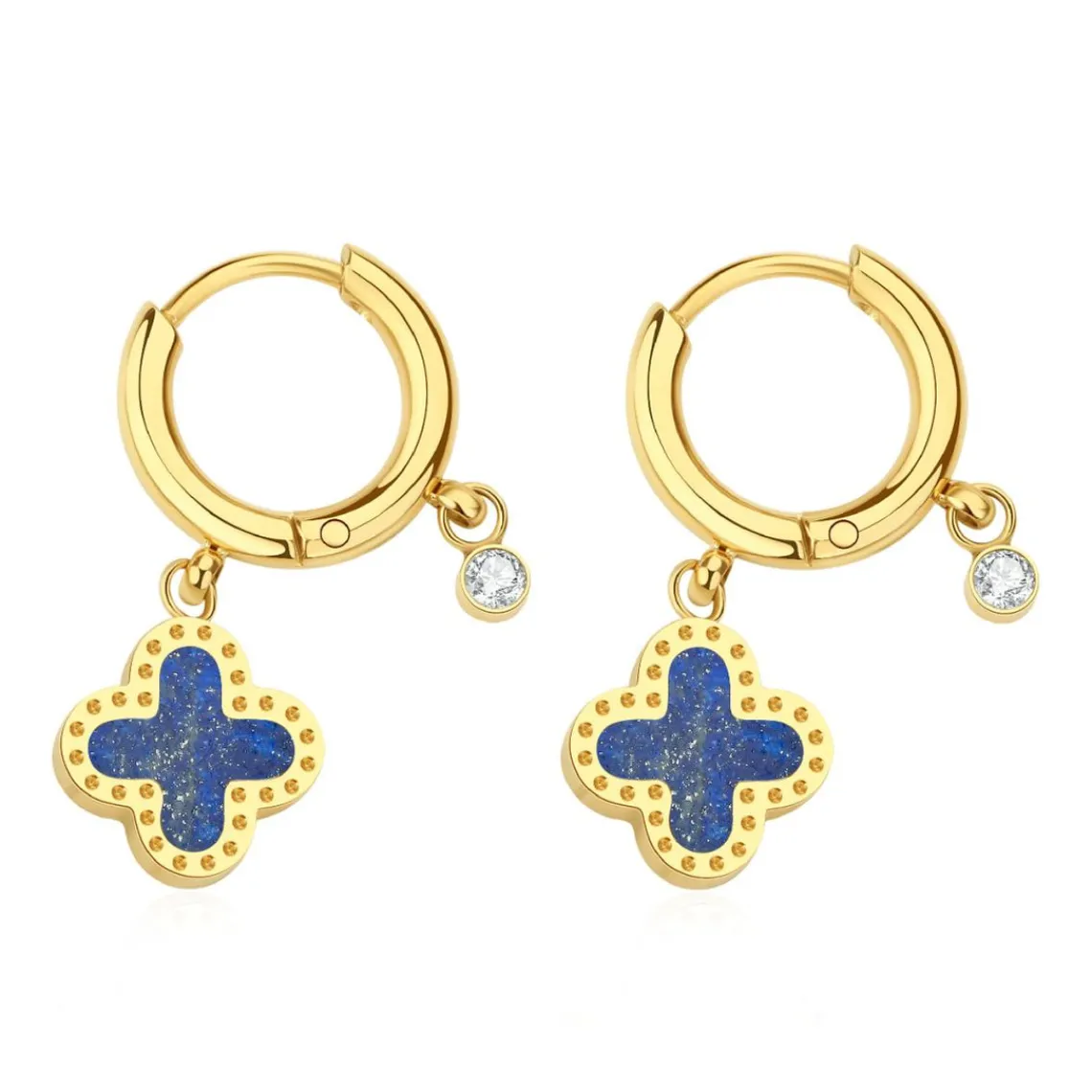 Pixies Bijoux Boucles oreilles - PEH0011-1LAZ Acier Bleu | Femme Boucles D'Oreilles