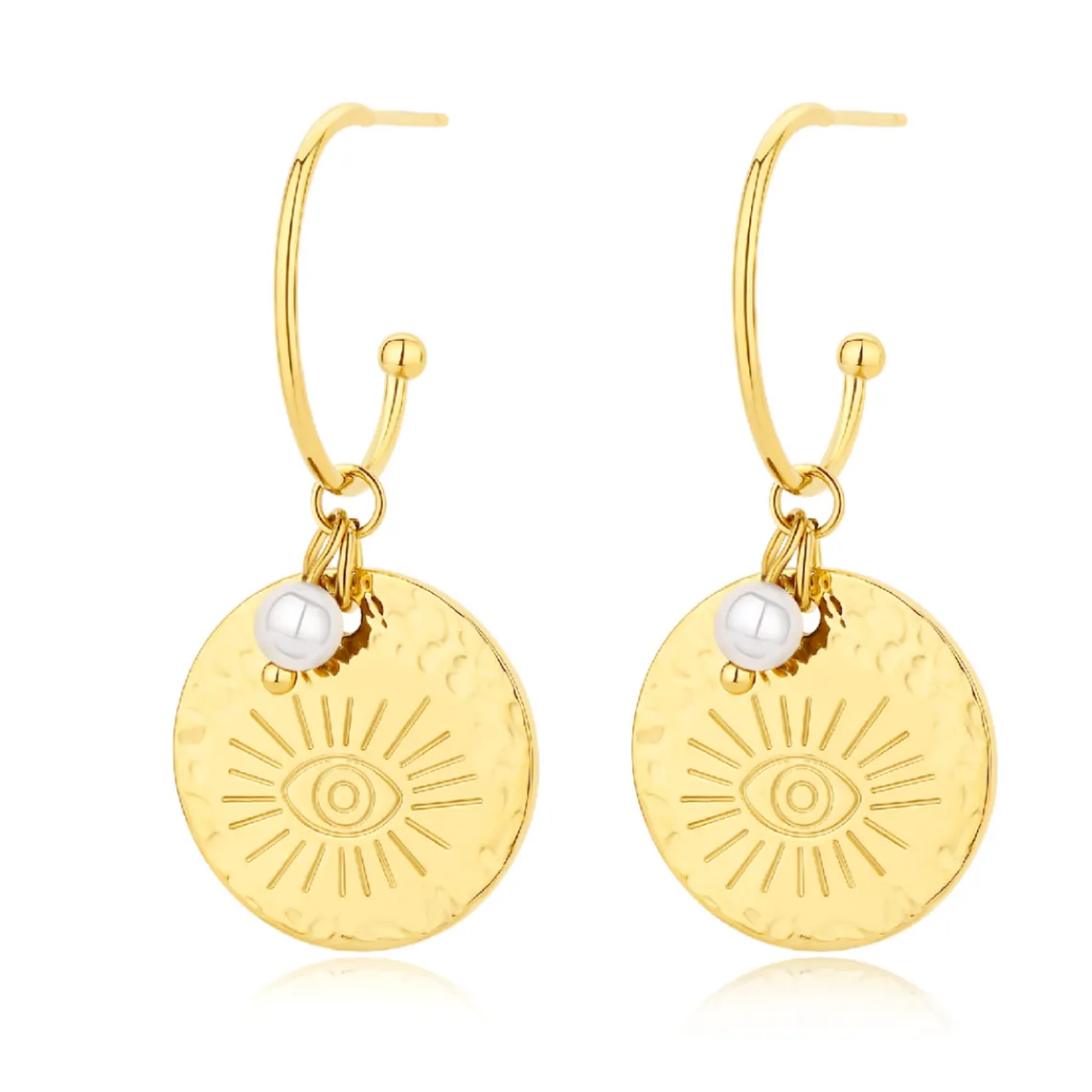Pixies Bijoux Boucles oreilles - PEH0020-1WHT Acier Blanc | Femme Boucles D'Oreilles