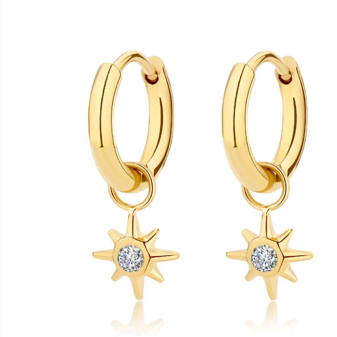 Pixies Bijoux Boucles oreilles - PEH0035-1WHZ Acier Blanc | Femme Boucles D'Oreilles