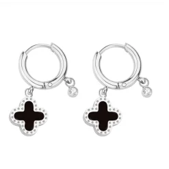 Pixies Bijoux Boucles oreilles - PEH0011-2BKO Acier Noir | Femme Boucles D'Oreilles