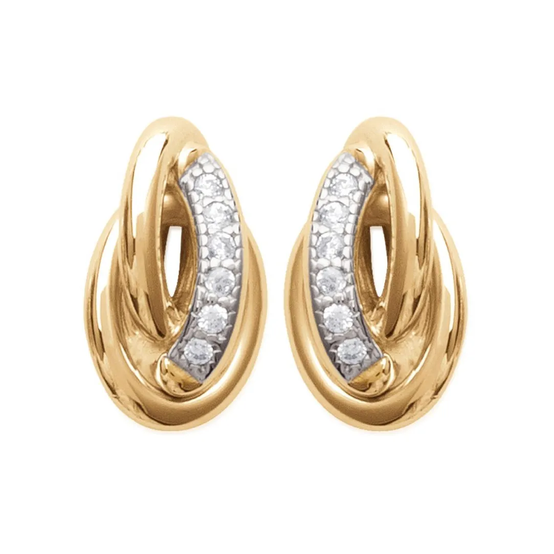 Maison de la Bijouterie Boucles oreilles plaqué or fantaisie oxyde zirconium Y506UZZ | Femme Boucles D'Oreilles