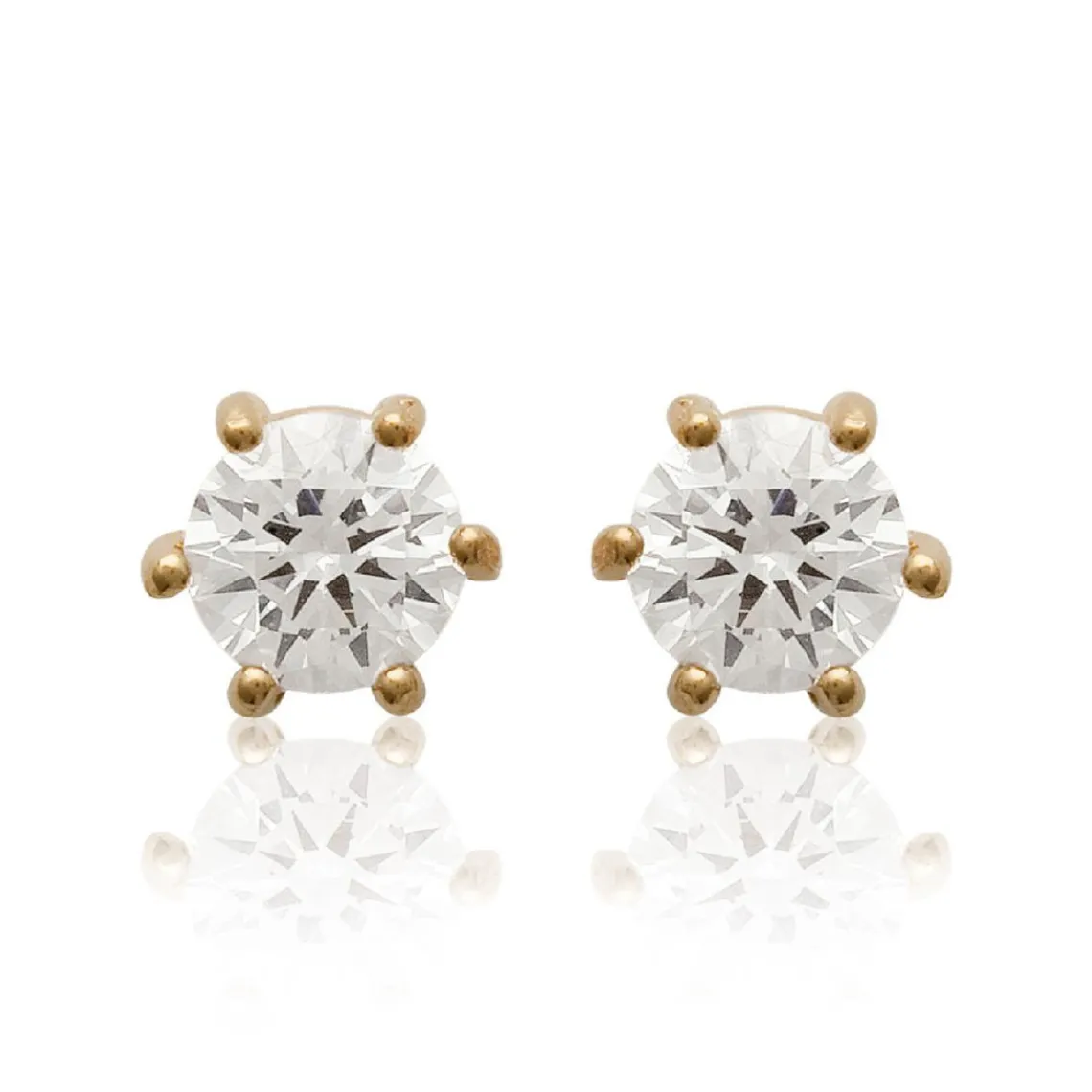 Maison de la Bijouterie Boucles oreilles plaqué or oxyde zirconium 5mm Y0YZ5365Z | Femme Boucles D'Oreilles