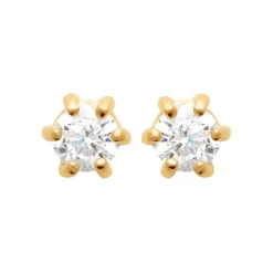 Maison de la Bijouterie Boucles oreilles plaqué or oxyde zirconium 3mm Y0YZ5363Z | Femme Boucles D'Oreilles