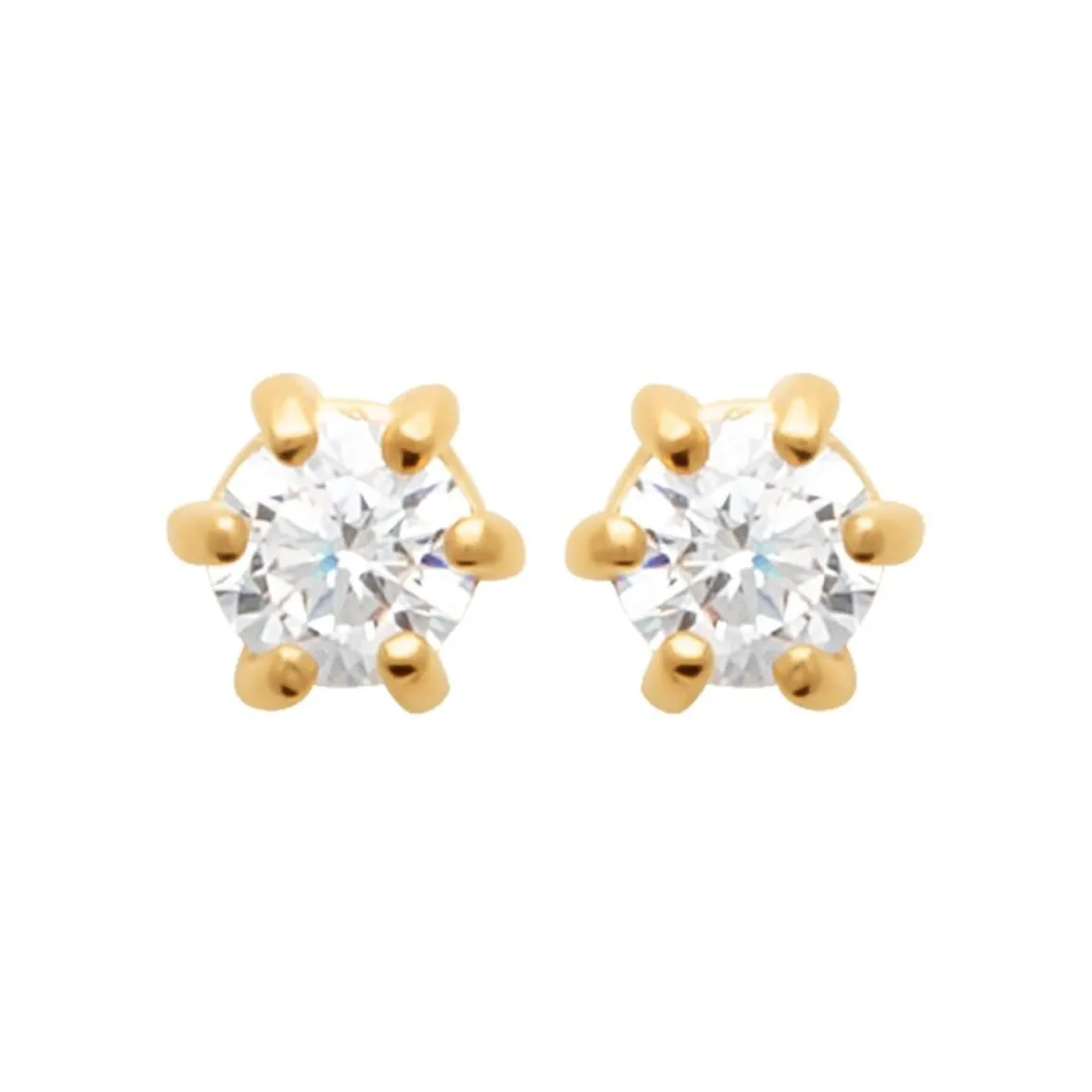 Maison de la Bijouterie Boucles oreilles plaqué or oxyde zirconium 3mm Y0YZ5363Z | Femme Boucles D'Oreilles
