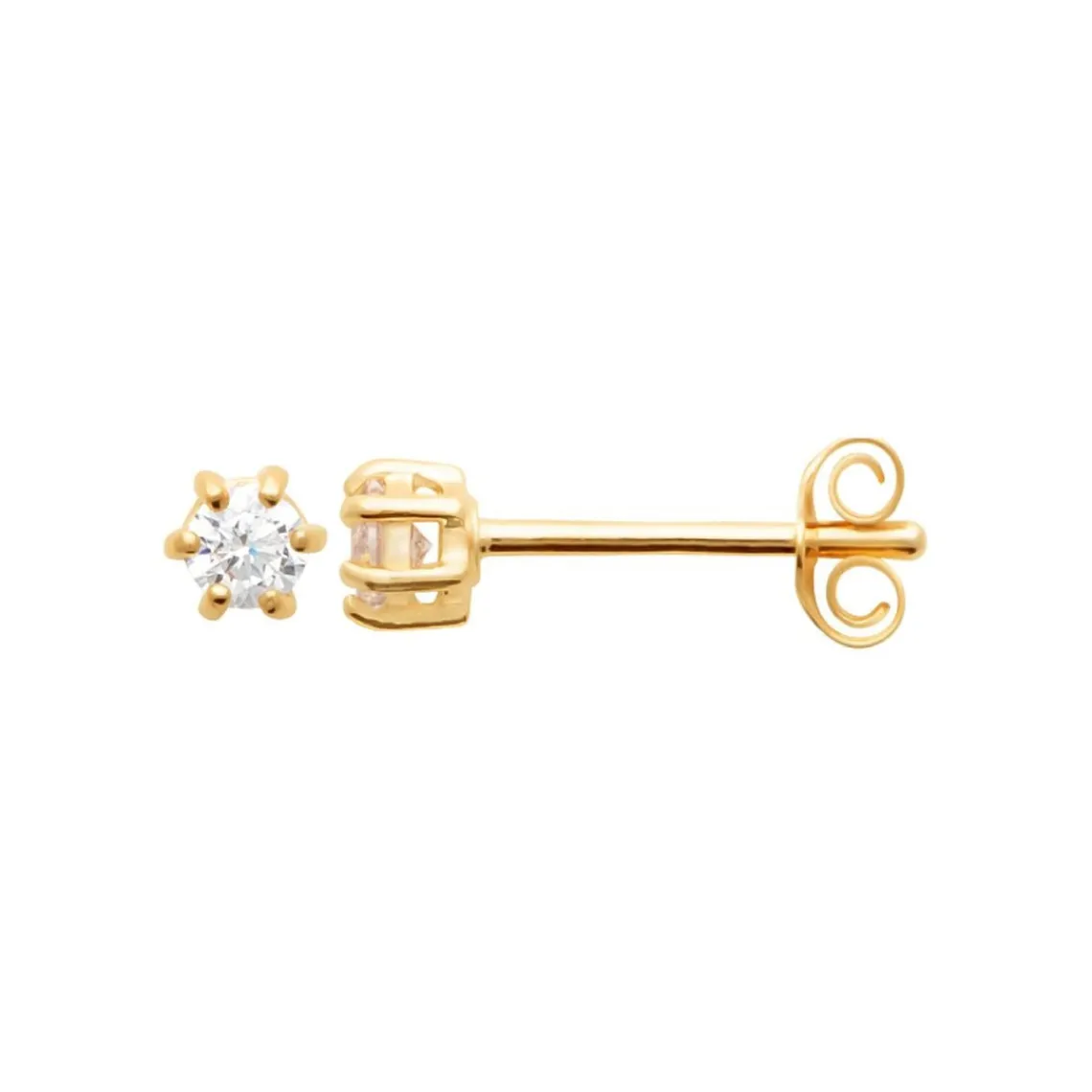 Maison de la Bijouterie Boucles oreilles plaqué or oxyde zirconium 3mm Y0YZ5363Z | Femme Boucles D'Oreilles