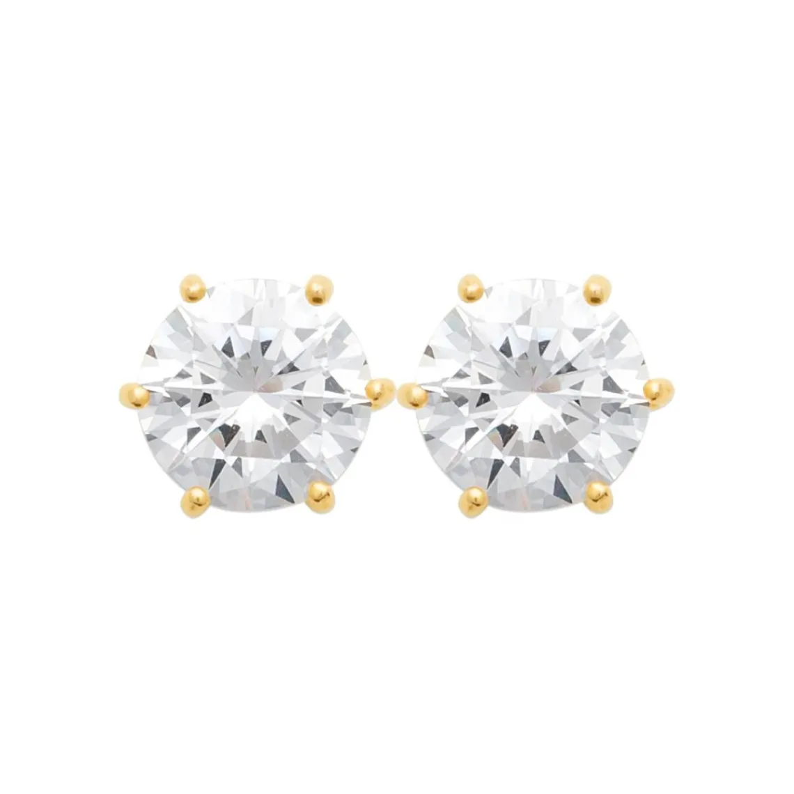 Maison de la Bijouterie Boucles oreilles plaqué or oxyde zirconium 8mm Y0YZ536VZ | Femme Boucles D'Oreilles